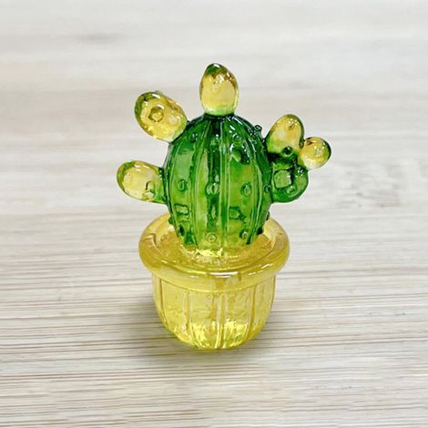 Cactus - Resine Transparente - Décoration Console Centrale Voiture Bureau Maison - Ornement de Bureau Fête - 1 Pièce (1/3)