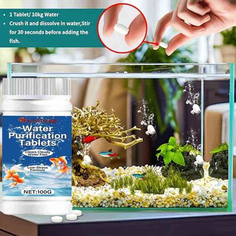 KineShineX Aquarienwasserreinigungstabletten sorgen für langanhaltende Wasserreinigung, reduzieren Wasserwechsel, entfernen Schmutz und Gerüche und beseitigen Trübungen für Fische. (1/4)