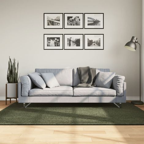 Tapis-Tapis de salon-Tapis Chambre HUARTE à poils courts doux lavable vert forêt 140x200 cm 631072 (1/5)