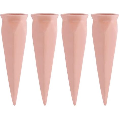 Lot de 4 piquets d'arrosage en terre cuite pour plantes d'intérieur/extérieur, piquets décoratifs pour le jardin, outil d'arrosage automatique (1/5)