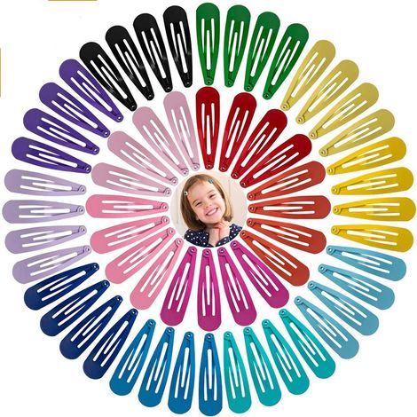 Barrette À Cheveux - Barrette Métallique 2 Pouces - Pour Enfants Filles Ados Femmes - Lot De 60 Pièces - 15 Couleurs Assorties (1/5)