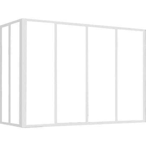 Vetrata angolare L120 x L60 x H105 cm in Alluminio termolaccato Bianco Stile atelier - BAYVIEW