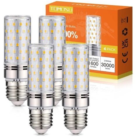 Ampoule LED E27 Blanc Neutre 4000K ,16W Ampoules LED AC 220-240V, Non-dimmable, Gros culot à vis E27 Maïs LED, Lot de 4 (1/5)