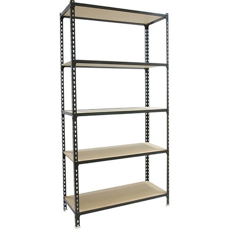 Simonrack Scaffale metallico antracite legno 5 livelli (1/5)