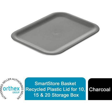 SmartStore Basket Recycled Plastic Lid for 10, 15 & 20 Storage Box, Charcoal