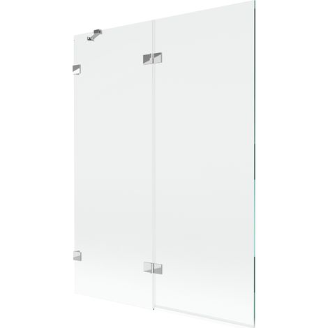 Paravent de bain Mexen Lunar à 2 battants, gauche, 130 x 150 cm, transparent, chrome - 897-130-100-01-00-L (1/5)
