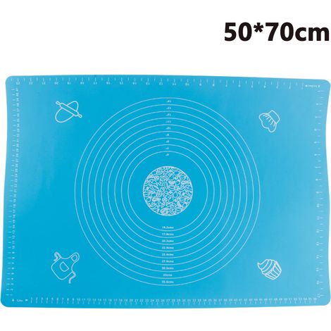 Tapis de cuisson à pâtisserie en silicone épais avec graduations, antiadhésif et antidérapant, pour étaler la pâte. (1/4)