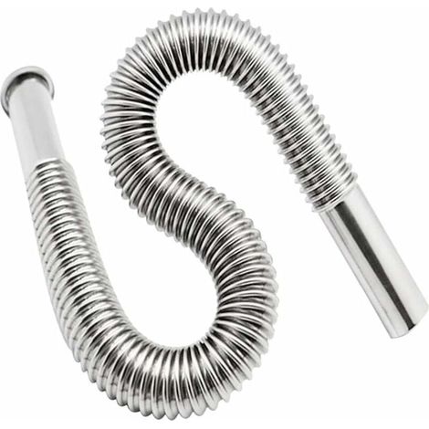 Tuyau D'Évacuation Flexible En Acier Inoxydable - Forme S - Diamètre 40 Mm - Pour Évier Cuisine Et Lavabo Salle De Bains - Longueur 80 Cm