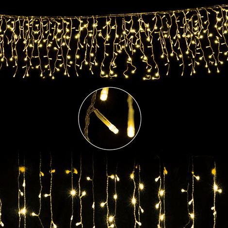 Lichterkette LED Eisregen 8 Betriebsarten LED Lichtervorhang für Innenausstattung Außenbereich Schlafzimmer Hochzeit Weihnachten Party,15M 400LEDs(Kaltesweiß) (1/5)