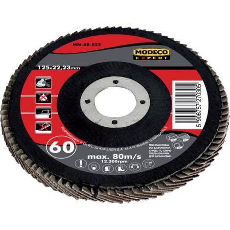 Disco de amolar Modeco mn-68-823 125 mm grano 80 (1/2)