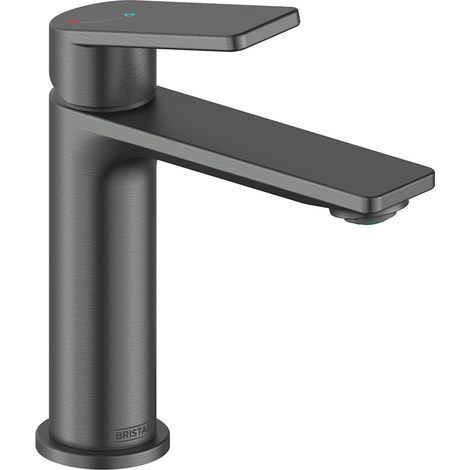 Bristan Frammento Eco Start Basin Mixer Tap with Clicker Waste - Gun Metal