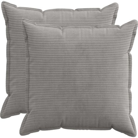 Funda de almohada 2 uds. HOUTEN Gris Claro 80 x 80 cm pana vidaXL