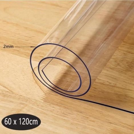Sous-main de bureau transparent résistant à la chaleur grand tapis d'écriture imperméable et antidérapant PVC 60 x120 cm (1/4)