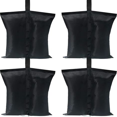Lot de 4 sacs de poids de qualité industrielle pour tonnelle pliante, Tente pliante extérieure contrepoids sac de pied tente à quatre coins,Noir,, (1/5)