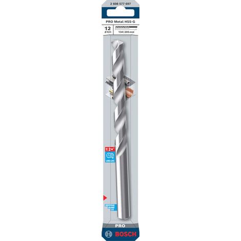 Bosch PRO Spiralbohrer Metal HSS-G, 12 x 134 x 205 mm