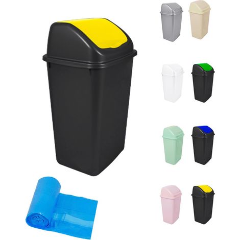 Cubo de Basura con Tapadera Basculante - 15L / 25L / 30L / 50L - Papelera Ideal para Cocina, Baño y Oficina