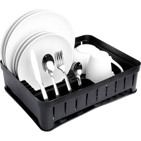 Egouttoir a vaisselle noir pratique avec egouttoir flexible (1/5)
