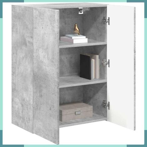 892362 Meuble TV mural Gris béton 59,5 x 31 x 80 cm Bois d'ingénierie (1/5)