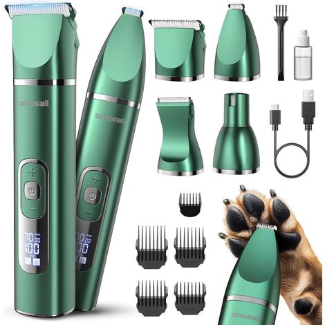 4 en 1 Tondeuse Chien, Tondeuse pour Chien Silencieuse<49db, Tondeuse Chien pattes Sans Fil, PattesCorpYeuxOreillesVisage (1/5)