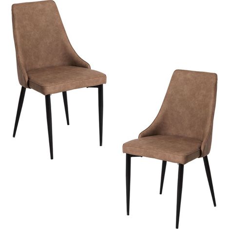 Packs Sillas Comedor - Pack 2 Sillas Stoik Vintage - Marrón (1/5)