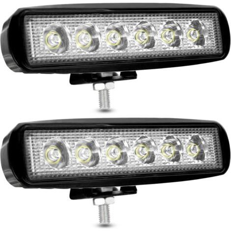 Phare de Travail LED 12V 18W Projecteur LED Voiture 12v Spot Flood Feux Antibrouillard LED 9,200lm Feux de Travail pour Voiture Camion Tracteur SUV Bateau [2 pièces] NPTERBL (1/4)
