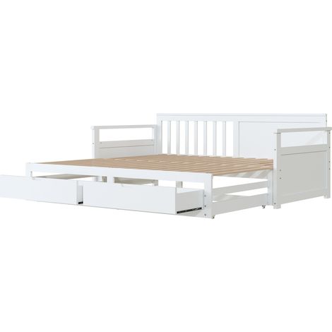 Letto divano multifunzione 90 x 190 estensibile a 180 x 190 con cassetti e letto estraibile (1/5)