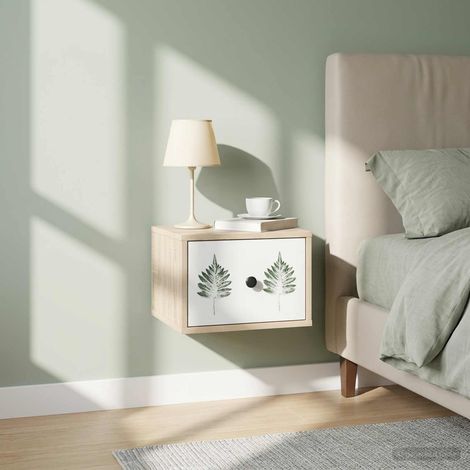 vidaXL Mesita de noche de pared HANAU Roble Sonoma 36 x 33 x 25 cm (1/5)