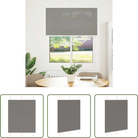 Store zébré - Store plissé anthracite 110x100 cm largeur du tissu 109,4 cm (1/5)