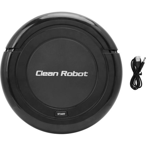 Aspirateur robot rechargeable pour la maison, machine de nettoyage automatique intelligente, USB 5V, noir (1/5)