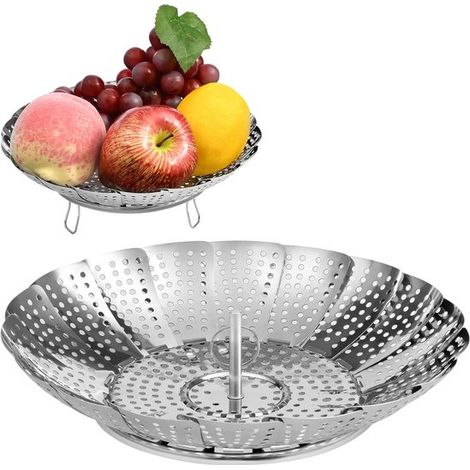 Verstellbarer Dampfkorb Gemüsedämpfer ausziehbarer Edelstahl-Dampfgarer faltbarer Dampfkorb Dampfeinsatz zum Garen von Gemüse mit Meeresfrüchten (1/5)