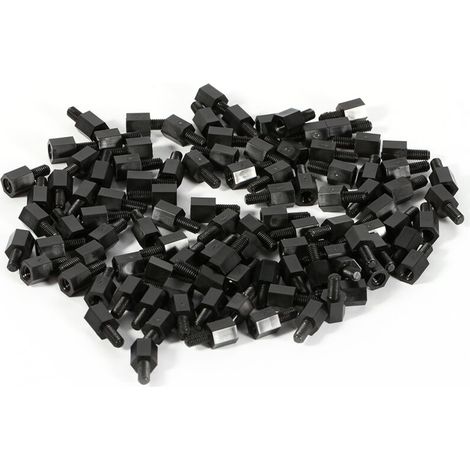 Jeffergarden 100 vis à tête ronde hexagonale en nylon M2 M3 M4, entretoises et écrous. (1/4)