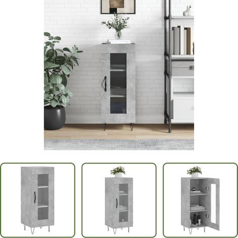 Holzwerkstoff - Sideboard Betongrau 34,5x34x90 cm Holzwerkstoff (1/5)