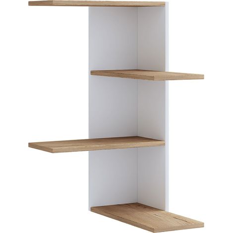 Ebuy24 – Étagère murale en bois Balos 77x45x45 cm – Support pour CD, DVD et objets décoratifs – Montage mural rapide et simple