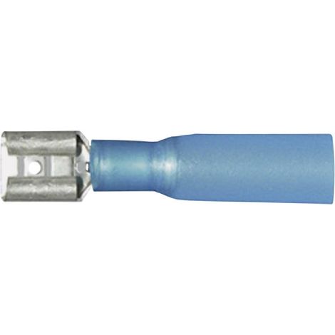 Cosse clip 6.3 mm x 0.8 mm Vogt Verbindungstechnik 3906h avec gaine thermorétractable 180 ° partiellement isolé bleu 1 pc(s) D23615