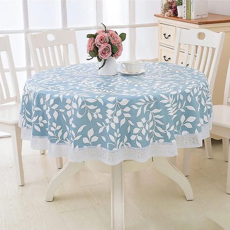 100% imperméable, anti-huile, 60 pouces ronds nappe en vinyle avec dos à flanges pour les dîners de pique-nique 200200200cm (1/3)