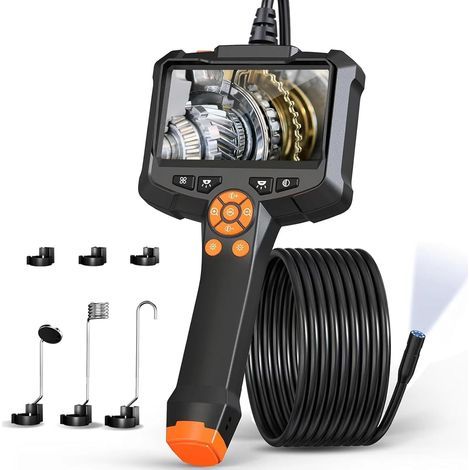 Caméra Endoscopique. 1080P HD Caméra d'inspection avec Écran IPS 4.3 Pouces. Camera Canalisation avec 8 lumières LED. IP67 Endoscope Camera.Câble Semi-Rigide de 5M.Gadgets pour Mécanique (1/5)