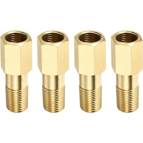 4 Paquet Rallonge Connecteur Tuyau Raccord - Laiton Hex Couplage, Convertisseur Adaptateur, Appliquer à Industriel Utilisation, (G1/8 Femelle G1/8 Mâle 35mm, Doré) (1/5)