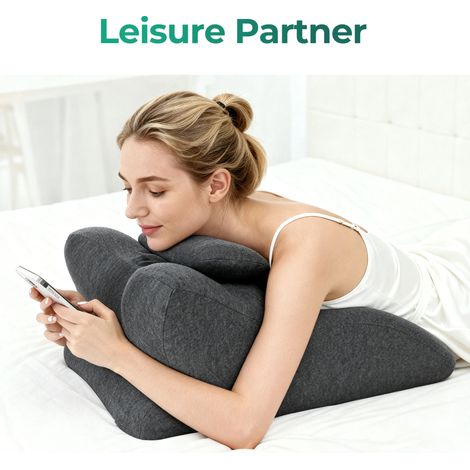 Coussin de lecture ergonomique en mousse à mémoire de forme, 60 x 34 x 20,8 cm, gris foncé OKMYHOME (1/5)