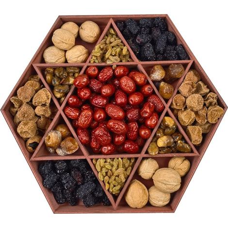 Plateau hexagonal en bois de peuplier blanc en forme d'étoile - Organisateur décoratif pour bijoux, bijoux, maison, bureau, bureau (1/5)