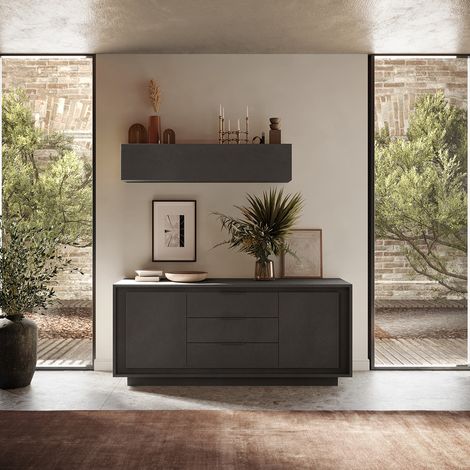 Buffet/bahut moderne 180 cm coloris lave Rosine (1/4)