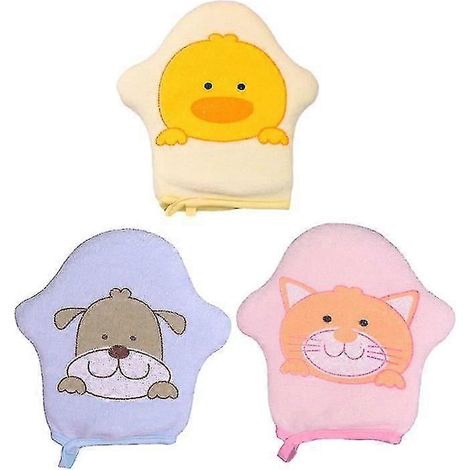 Un lot de 3 gants de bain pour bébé (1/5)