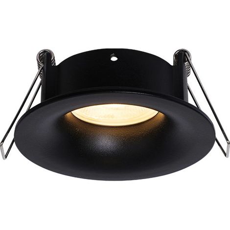 Coupelle Fixe Noire Sablée IP65 Ronde D68 pour Ampoule LED GU10 ZAMBELIS S168