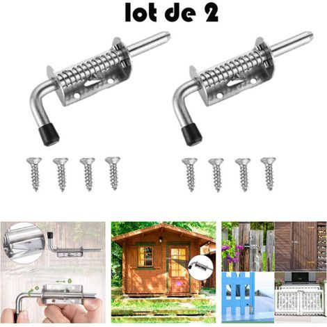 Loquet ressort en acier inoxydable 304 – Longueur 128mm – Pour sécuriser portes, portails et fenêtres – Installation facile avec vis incluses – Elle (1/5)