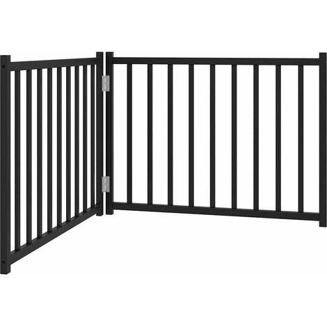 Barrière pour chien pliable 2 panneaux 160 cm bois sapin massif