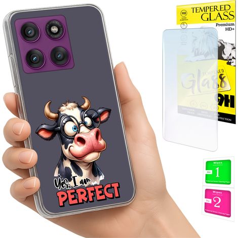 Schutzhülle für Motorola Edge 60 Pro: Foto-Rückseite mit Elefantenmotiv + 9H-Glas (1/5)