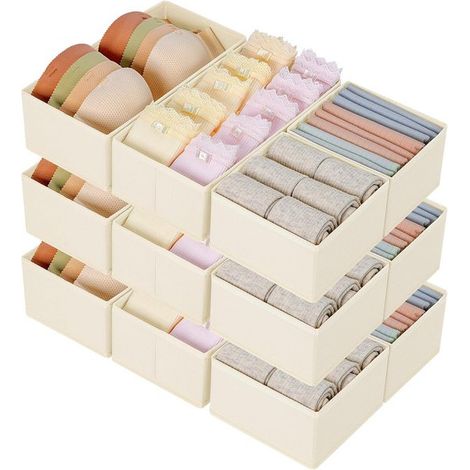 Sockenschubladen-Organizer – 24 Fächer – Grau – 30 x 30 x 9 cm – 2er-Pack (1/5)