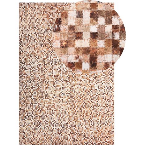 Teppich TORUL Braun 160 x 230 cm Echtleder