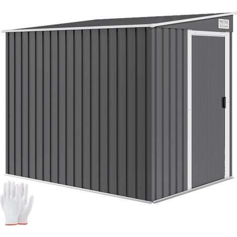 métal Abri de rangement 2,81m² 154x206,5x181 cm Cabane de rangement avec Pultdach Fetament