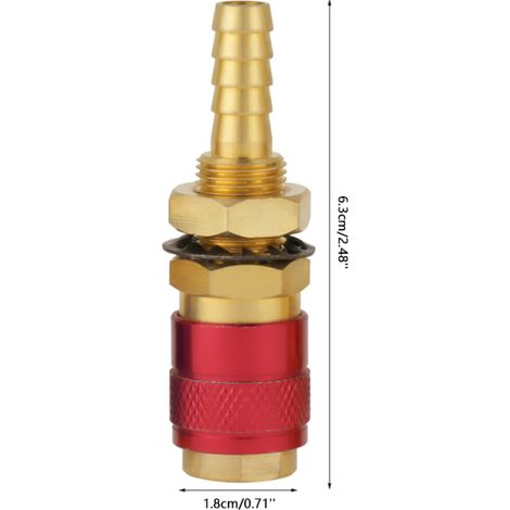 Beyamis Lot de 3 raccords rapides 8 mm pour torche de soudage TIG, refroidis par eau et compatibles gaz. (1/5)