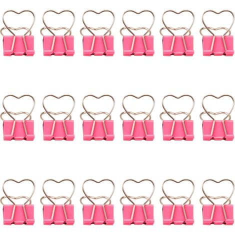 Petites pinces métalliques roses en forme de cœur, lot 18 (1/5)